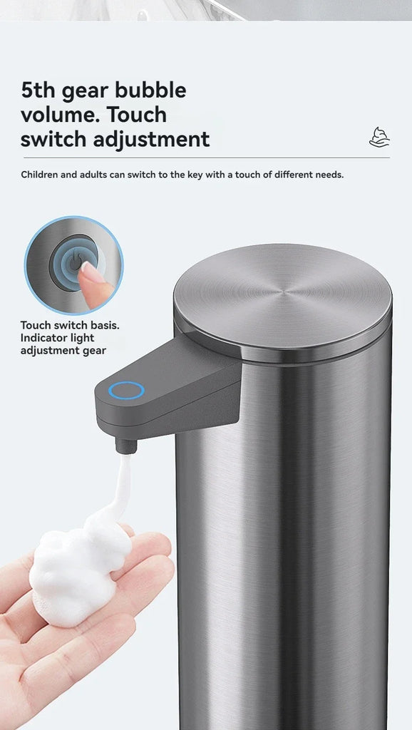 Intelligent automatic sensing stainless steel soap dispenser for washing mobile phones, contactless for home kitchen wall mounte