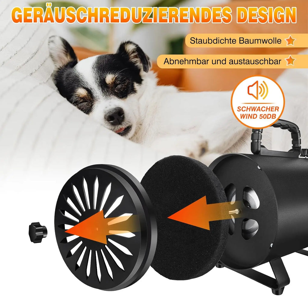 Negative Ion Smart Pet Blower Negative Ion large dog Pet Hair Dog Hair Dryer Blower 3500W with 4 Nozzles Hair Dryer for Pets Pet