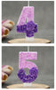 0 1 2 3 4 5 6 7 8 9 Birthday Candle 1 Years Purple Flower Birthday Candles for Cake Purple Children's Birthday Candle Decoration