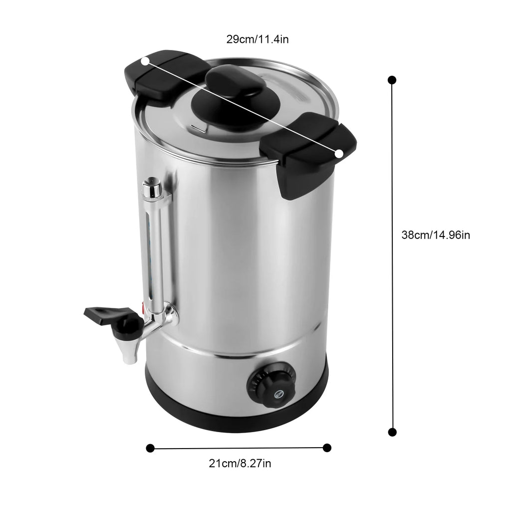 Commercial Coffee Urn Tea Maker Hot Water Beverage Dispenser, 8L Large Stainless Steel Percolate Coffee Maker Hot Water Urn