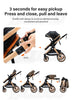 Luxury Baby Stroller 3 in 1 Newest Easy Folding Multifunctional Stroller Travel Portable Baby Carriage Safety Seat EU Standard