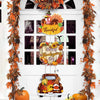Happy Thanksgiving Day Door Banner Autumn Vine Wreath Dwarf Doll Ornament Gnomes Decorations for Home Tiered Tray Tabletop Decor
