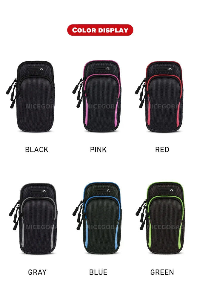 Phone Arm Bag with Headphone Jack Waterproof Breathable Sports Running Bag Gym Mobile Phone Holder