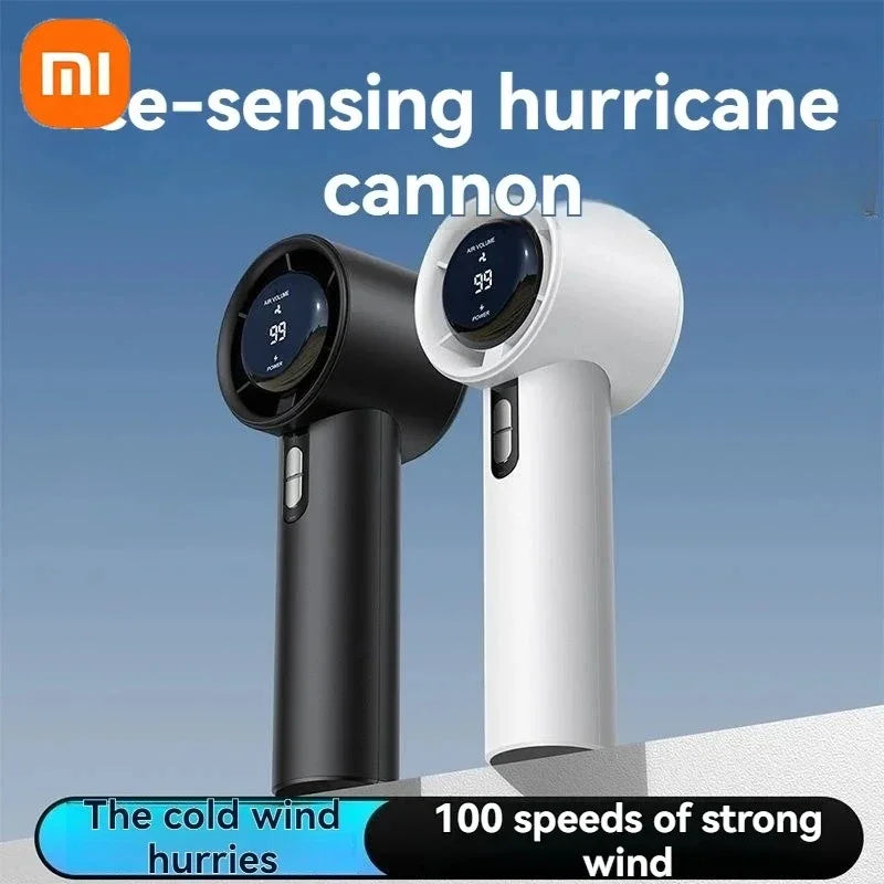Xiaomi Ultra Silent Handheld Fan, 100 Speed USB Rechargeable Portable Mini Turbo Fan with LED Indicator for Office and Traveling