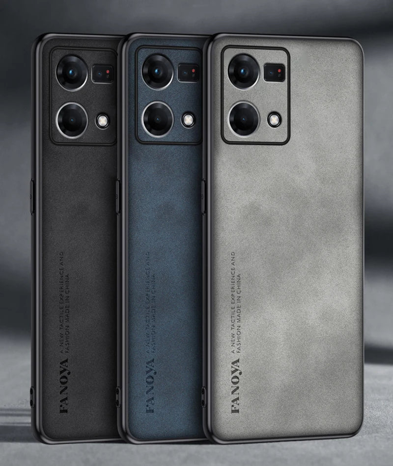 Luxury PU Leather Case For OPPO Reno 8 Pro Plus 7 4G 7 Lite 7Z 8Z 5G Cover Matte Silicone Protection Phone Case For OPPO F21 Pro