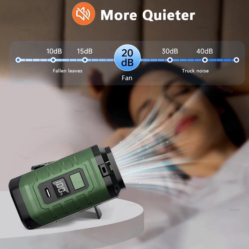 Waist Fan Mini Rechargeable Portable Fan with 10000mAh Power Bank USB Fan Wireless Fan for Sports Outdoor Working