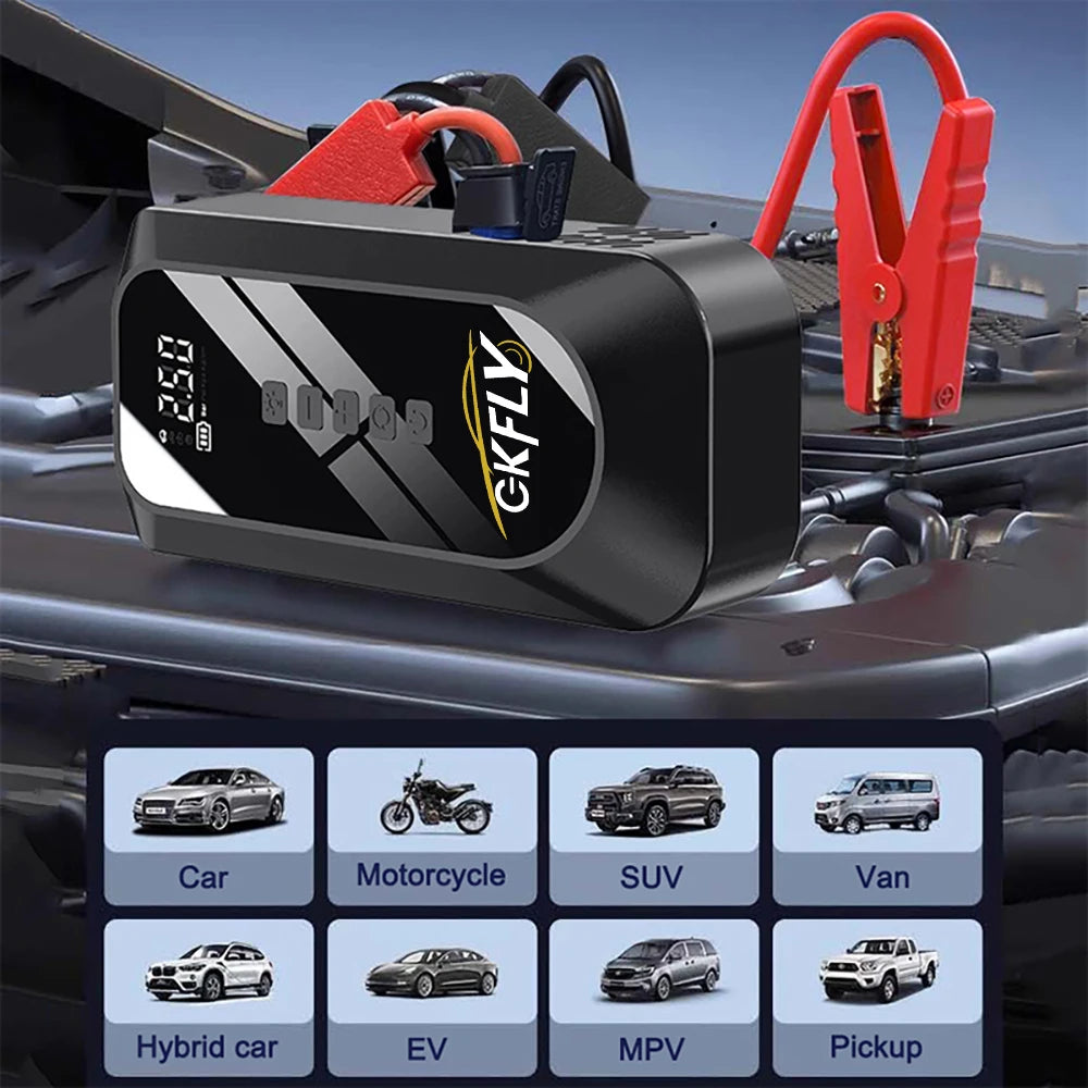 2000A Car Jump Starter Air Pump Multi-Function 4 In 1 Air Compressor Power Bank Car Battery Starter Starting Auto Tyre Inflator