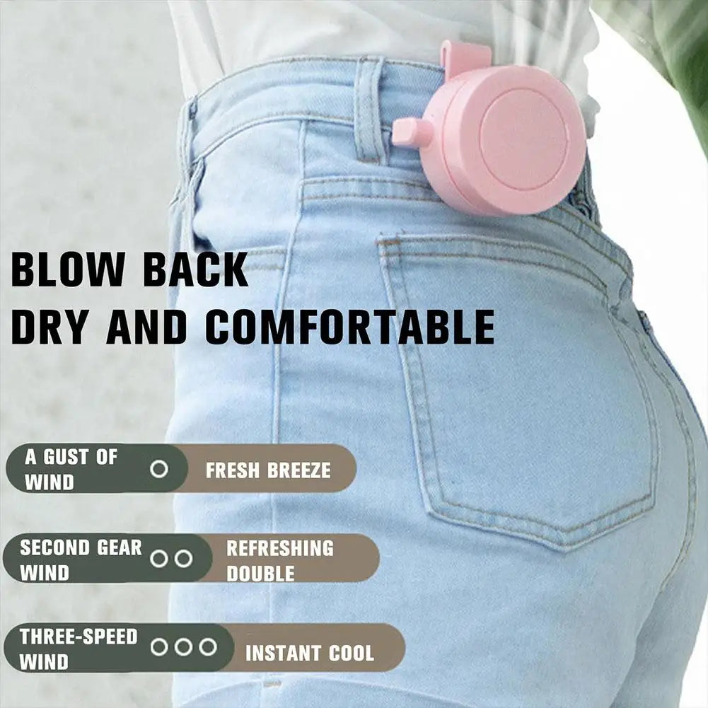 Portable Fan Clip-on Wearable Neck Fan 3-speed Belt Fan Powered By Rechargeable Battery USB Rechargeable Pocket Fan 360 Degree