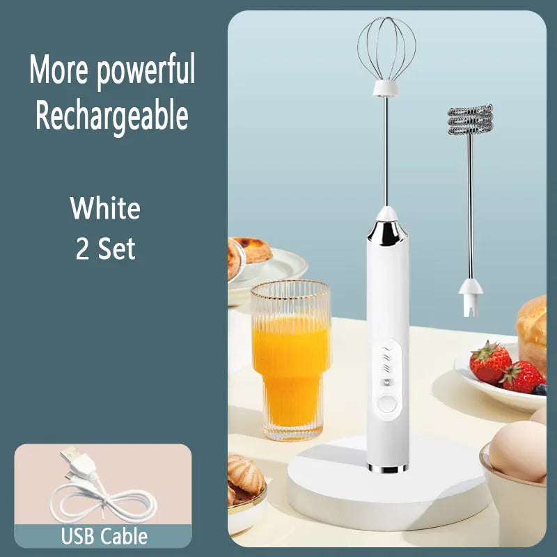 Portable Rechargeable Electric Milk Frother Foam Maker Handheld Foamer High Speeds Drink Mixer Coffee Frothing Wand whisk