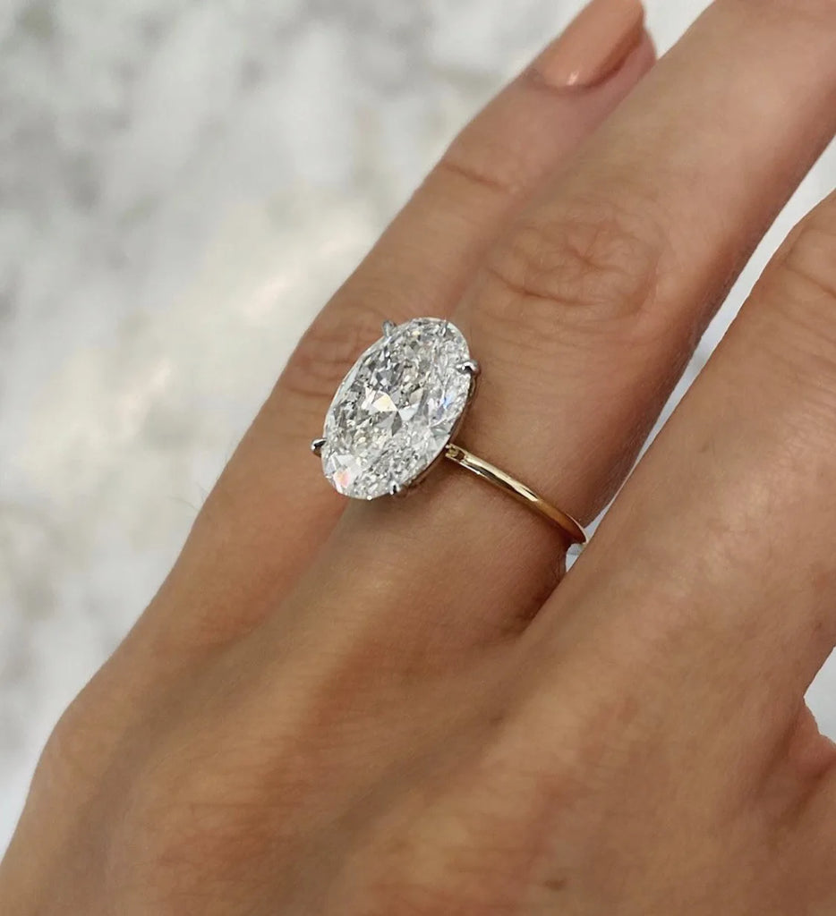 New Hot Selling Gold Plated Rings For Women Oval Cubic Zirconia Jewelry Wedding Engagement Ring Wholesale Size 5-10