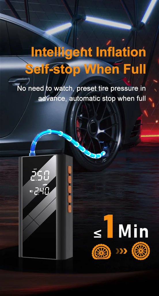 2 in 1 Car Jump Starter with Air Compressor Car Battery Emergency Boosters 1200A 12V Power Bank Portable Starting Device