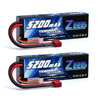 1/2 Units Zeee Lipo Battery 2S 7.4V 100C 5200mAh with Deans Connector for RC Car Truck Vehicle Buggy Losi RC Racing Models Parts