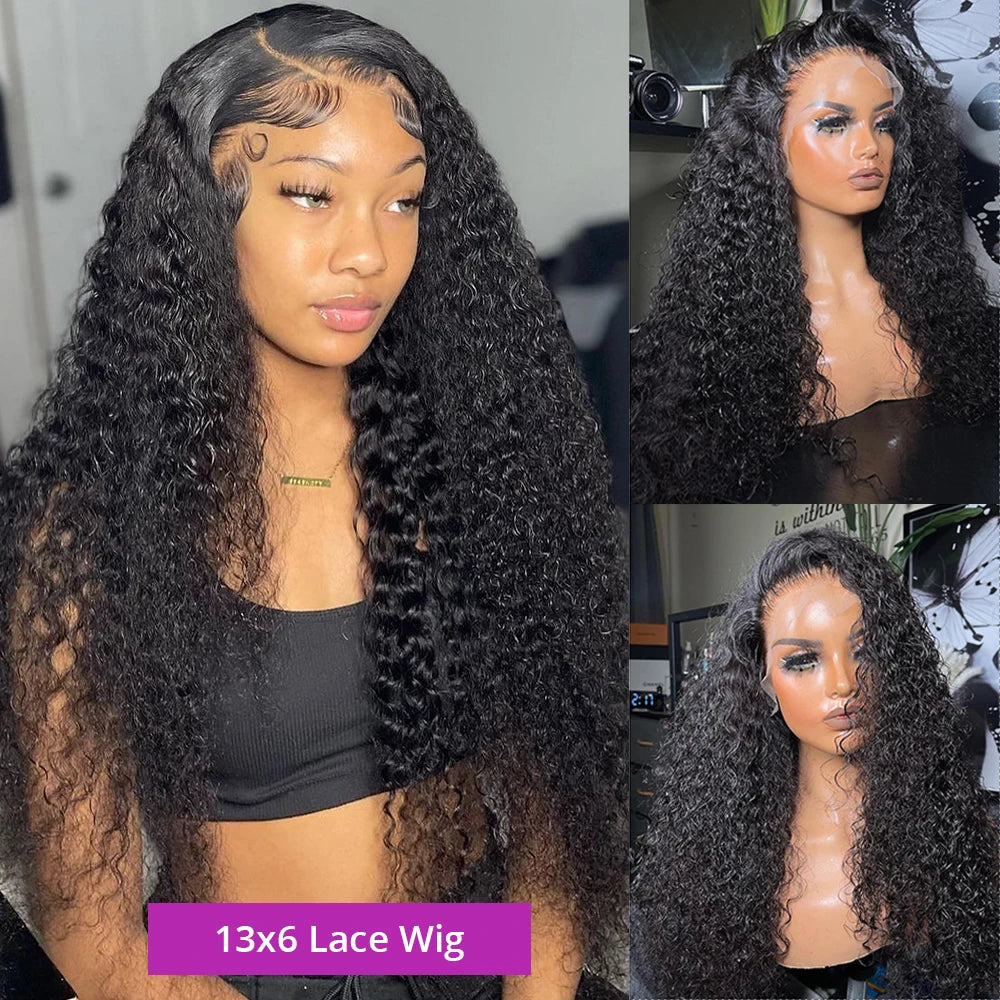 40 46 Inch Deep Wave 13x6 13x4 Hd Lace Front Human Hair Wig 250 Density Water Curly 360 Lace Frontal Wigs Human Hair For Women