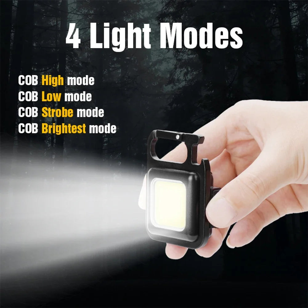 Mini Flashlight Keychain Carry LED Light Work High Power Flashlights Waterproof USB Charge Hard Lamp Outdoor Lighting Highlight
