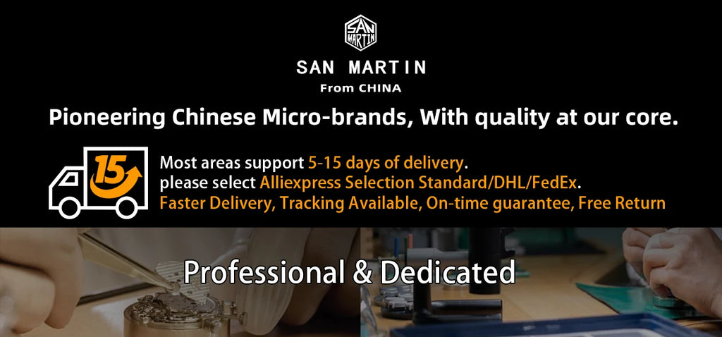 San Martin Men Watch 62mas Chronograph 40mm Fashion Business Luxury ST1901 Manual Mechanical Watches Sapphire 10Bar Luminous