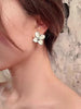 Fashion Korean Women Retro Drip Glaze Red Flower Earrings Women for Delicate Earrings Luxury Couple Engagement Jewelry Gift
