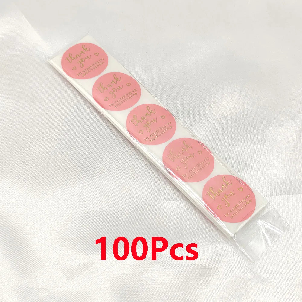 2.5cm 50/500pcs Thank You Round Sticker Scrapbook Letter Handmade Stickers Seal Labels Stickers Wedding Gift Flower Decoration