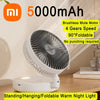 Xiaomi 5000mAh Charge Fan 3 in 1 Multifunctional Fan Brushless Motor Wall-mounted Design 90° Foldable 4 Speed Gears Night Light