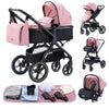 Luxury Baby Stroller 3 in1 Portable Travel Baby Carriage Fold Pram High Landscape Aluminum Frame Newborn Infant Stroller