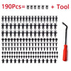 190PCS Car Retainer Clips 6 Sizes – Automotive Plastic Fasteners Kit for Auto Trim Panel Bumper Body Repair Tools