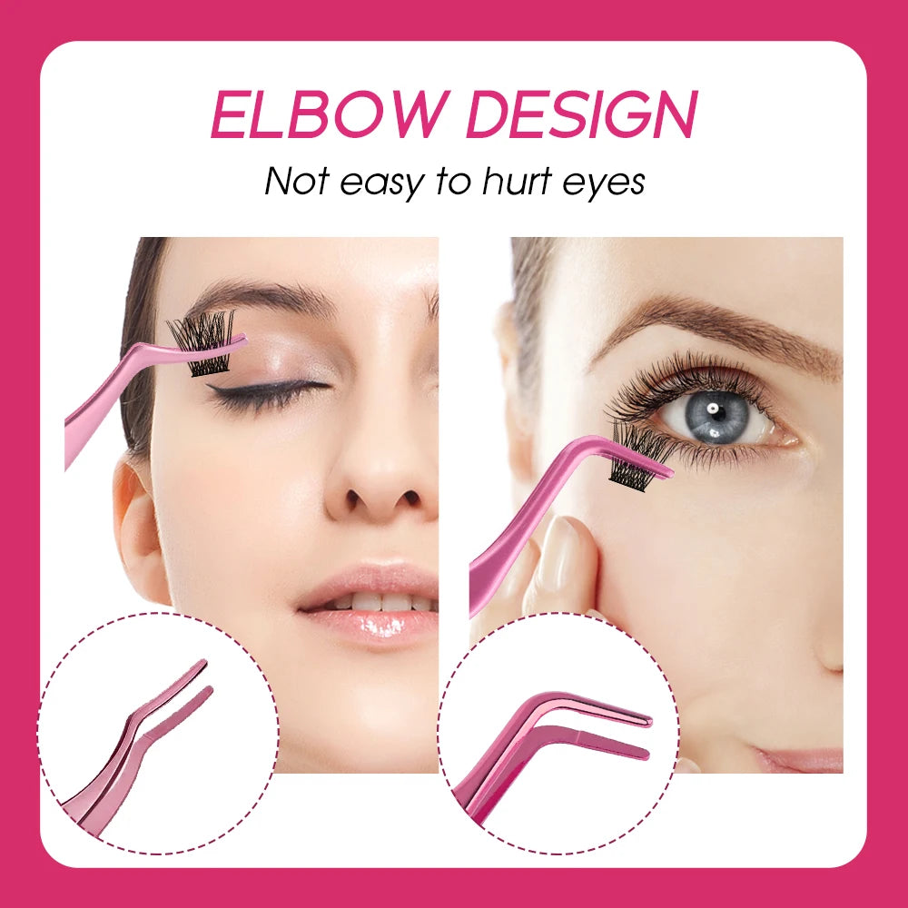 1PC Eyelash Tweezer Stainless Steel Anti-Static Eyelash Extensions tweezers Makeup Tools