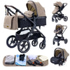 Luxury Baby Stroller 3 in1 Portable Travel Baby Carriage Fold Pram High Landscape Aluminum Frame Newborn Infant Stroller