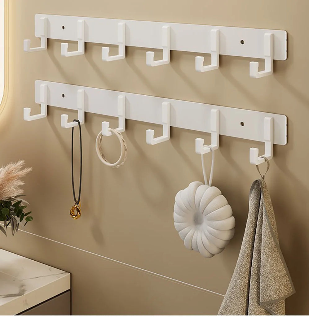 Punch-free wall-mounted living room clothes hanger load-bearing hook towel bathroom wall strong adhesive hanger