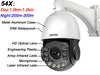 Laser Infrared Metal Auto Tracking Cruise 8MP 4K 54X Optical Zoom 360° Audio ONVIF POE PTZ Speed Dome Surveillance IP Camera