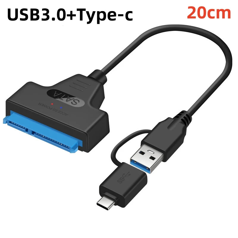 SATA to USB Cable USB 3.0 /Type-C to SATA III Hard Driver Adapter for 2.5" HDD/SSD SATA III Hard Disk Drive USB SATA Converter