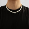 Simple Imitation-Pearl Beaded Short Choker Necklace for Men Trendy White Beaded Chains on Neck Accessories 2023 Fashion Jewelry