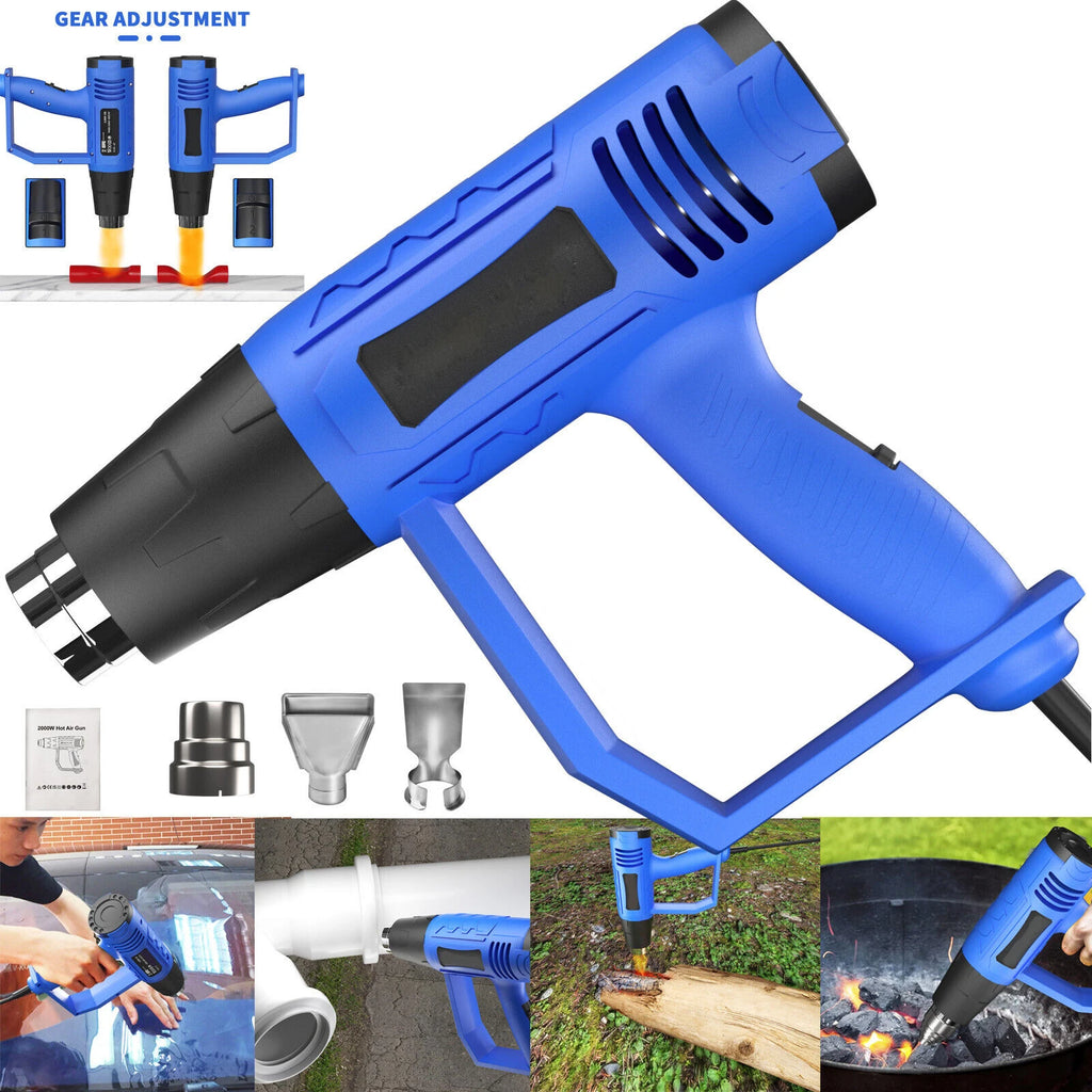 2000W Heat Gun ,3 Nozzles Hot Air Gun Variable Temperature For DIY, Stripping Paint, Shrinking PVC Drying Crafts & Wrap Paint