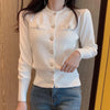2025 Autumn Long Sleeve Fashion Women Cardigans Sweater Knitted Coat Short Casual Single Breasted Korean Slim Chic Ladies Tops
