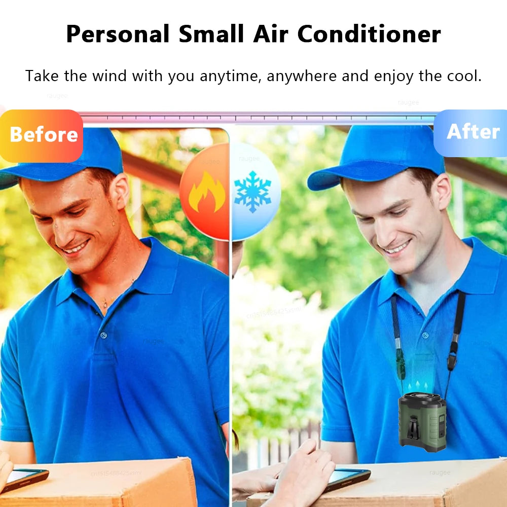 Waist Fan Mini Rechargeable Portable Fan with 10000mAh Power Bank USB Fan Wireless Fan for Sports Outdoor Working