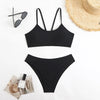 Sexy Woman Swimsuits 2025 Summer Swimwear Women's Bikinis for Female Two Pieces Beach Wear Solid Color Bikinis Set Bathing Suit