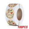 100-500pcs Round Natural Kraft Handmade Stickers Scrapbooking For Package Adhesive Thank You Sticker Seal Labels