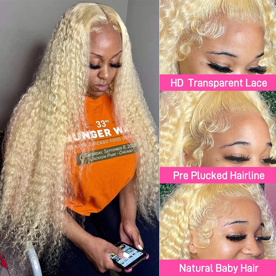 613 Human Hair Wig 13x6 Hd Lace Frontal Wig Deep Wave Curly Human Hair Wigs 30 Inch 13x4 Honey Blonde Lace Front Human Hair Wig