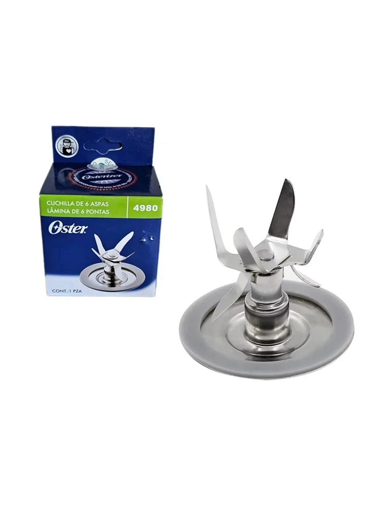 Blender Replacement Parts Stainless Steel 6 Point Fusion Blade 4980 with Rubber O Ring Seal Gasket Fit For Oster Blender