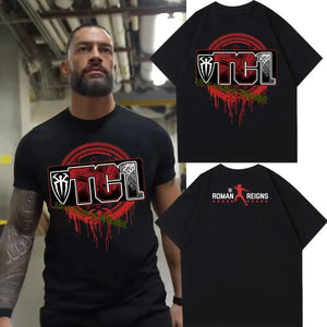 2025WWE Wrestling Roman Reigns OTC CAMISETA Roman Reigns casual T-shirt for men and women outdoor fitness T-shirt