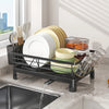 Black Single Layer Dish Rack, Drainer Rack,  Dish Drying Rack，Steel Plate and Bowl Organizer, 50 x 25 x 20 cm