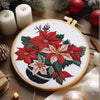 1set Embroidery Kits Flower With Hoop Needlework Suitable Beginners Pattern Floral Thread DIY Handmade Home Decor