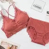 Sexy Seamless Tops Set High Waist Panties Women Wireless Underwear Suit Soft Padded Bras Set Backless Bralette Lingerie