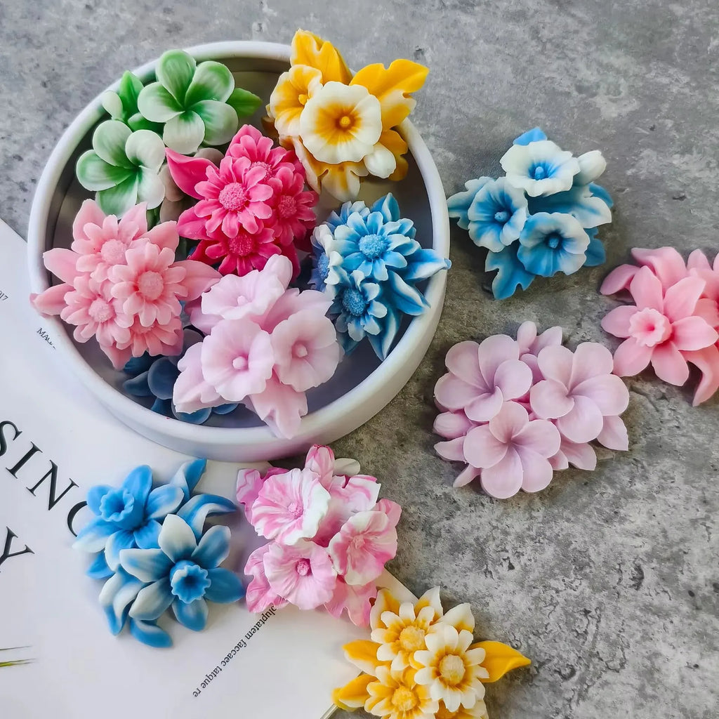 DIY Aromatherapy Candles Diffuser Stones Plaster Handmade Soap Petal Resin Crafts And Home Decoration Flower Silicone Mold For