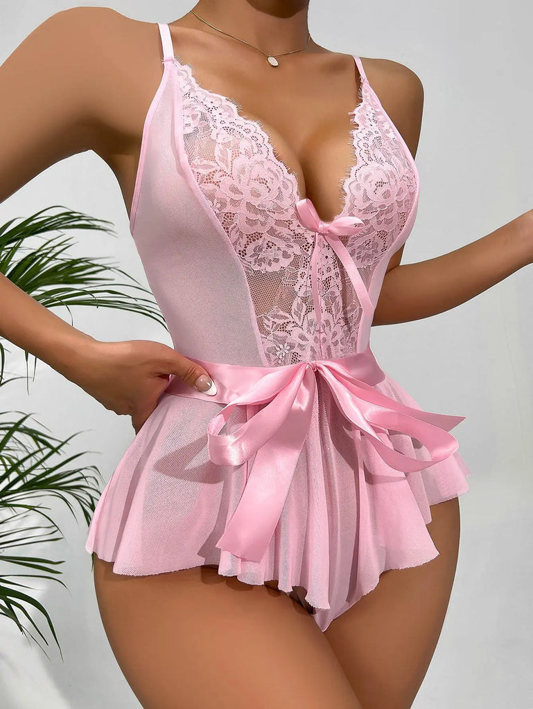 Transparent Bodysuits Sexy Erotic Set Sexy Lingerie Night Dress Fairy Deep V Seamless Underwear Women Intimates Sexy Outfit