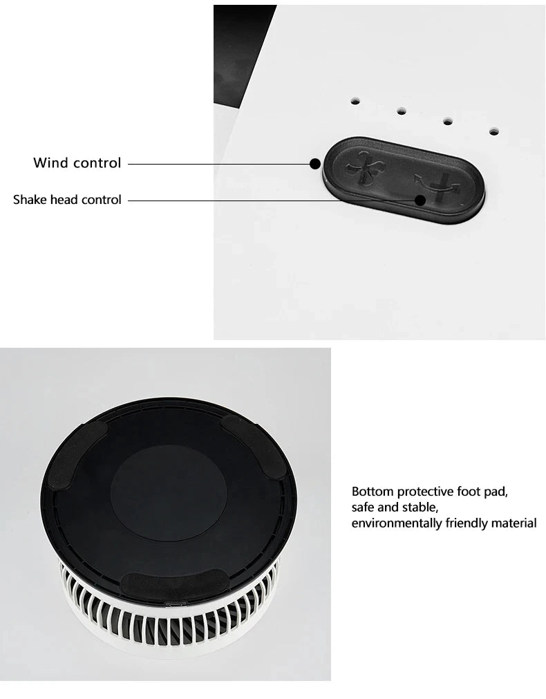Portable Oscillating Standing Fan with Remote Controller Foldable Desk Fan Rechargeable Battery Powered Pedestal Fan for Camping