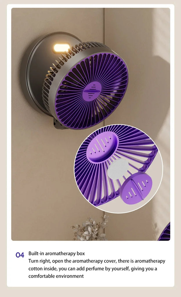 Xiaomi 5000mAh Charge Fan 3 in 1 Multifunctional Fan Brushless Motor Wall-mounted Design 90° Foldable 4 Speed Gears Night Light