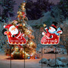 Christmas Decorations Outdoor Yard,Garden Metal Stakes with Solar LED Lights,Santa Claus,Elk,Perfect for Outdoor Lighted Holiday