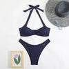 Sexy Women's Swimsuit 2025 Summer Bikini Two-piece Swimwear for Woman Beachwear Halter Bikinis Sets Swimming Beach Bathing Suits