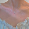 Trendy Water Drop Pendant Necklace Clavicle Chain Women Simple Tiny Rhinestone Jewelry Temperament Party Wedding Gift