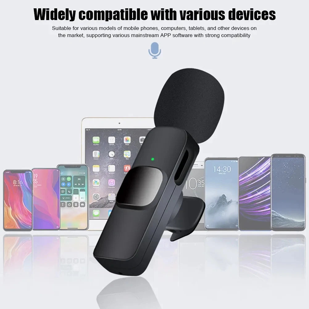 New Wireless Lavalier Microphone Portable Audio Video Recording Mini Microphone for iPhone ios Live Gaming Phone