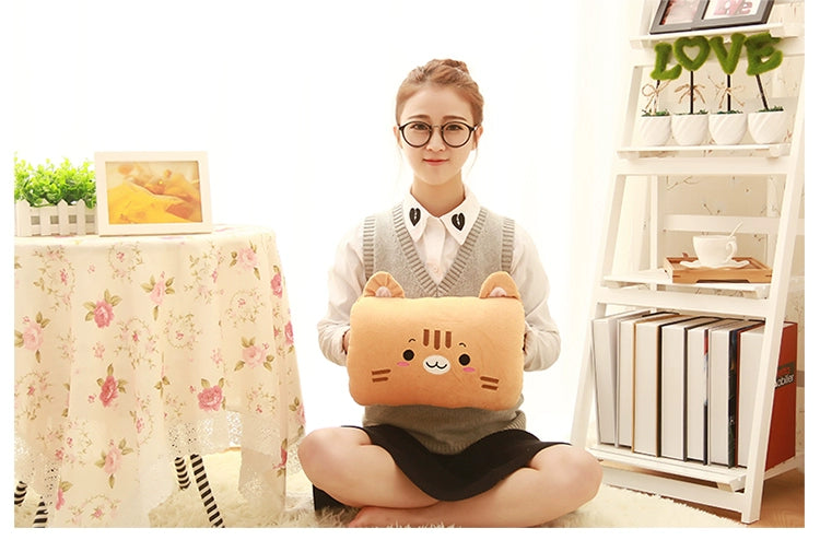 Lovely Gray Cat Kitten Panda Frog Strawberry Pig Cute Animal Soft Stuffed Plush Toy Hand Warm Girl Boy Birthday Christmas Gift